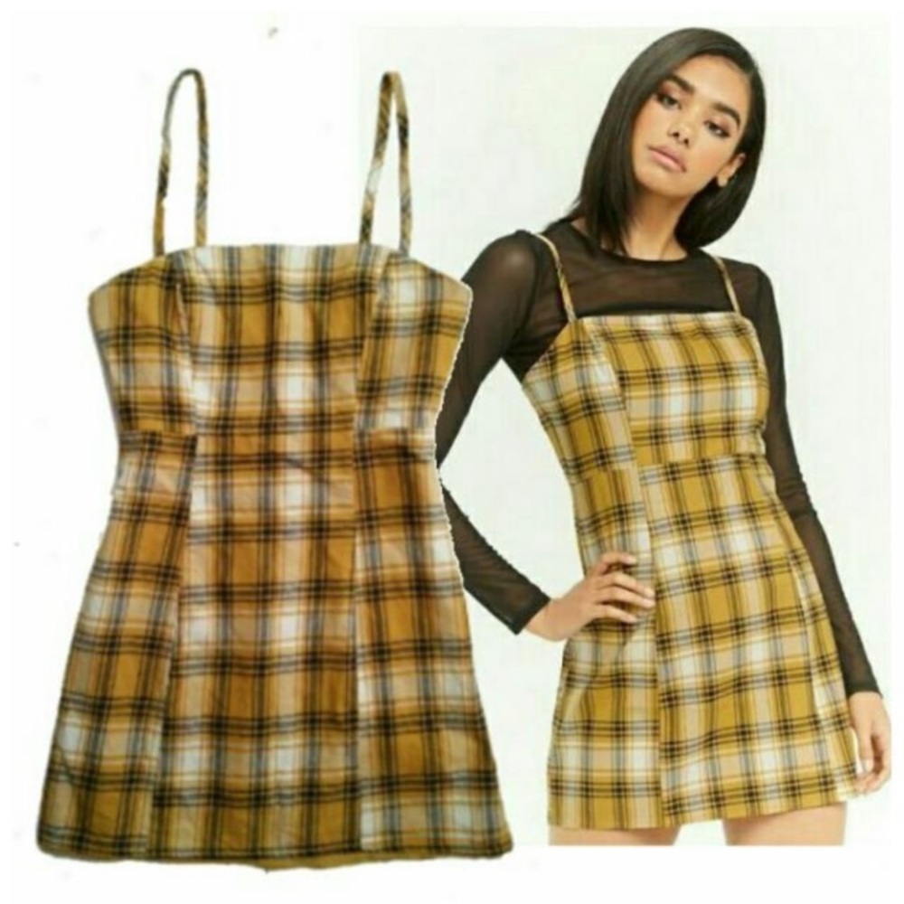 Forever 21 Yellow plaid dress